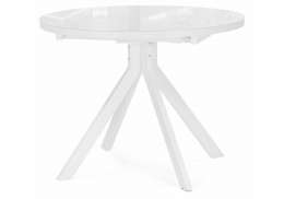 Стол стеклянный Веллор 100(135)х100х78 белый (100x78)