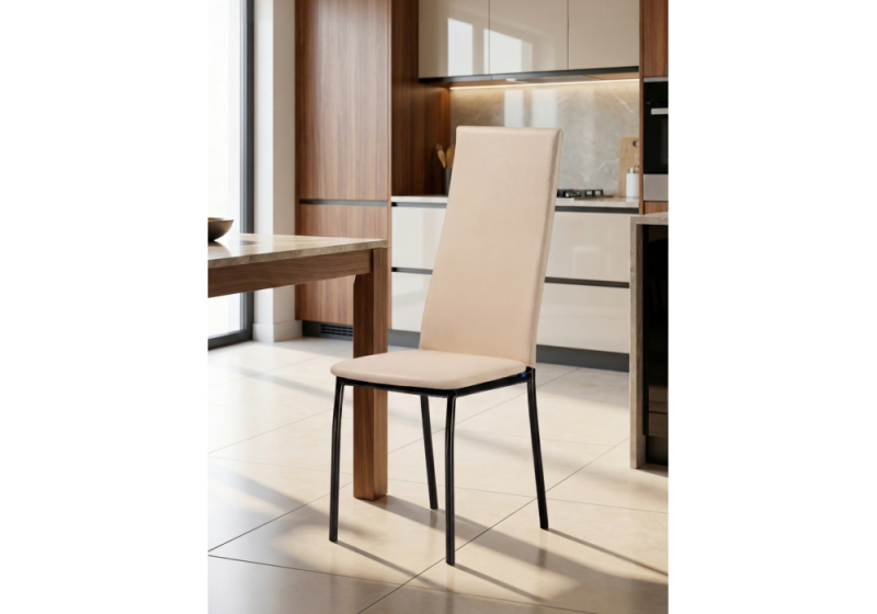 Стул на металлокаркасе Mirilis ваниль / темный мусс (40x60x106)