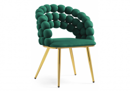 Стул на металлокаркасе Ball green / gold (61x60x81)