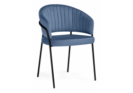 Стул на металлокаркасе Лео синий Brendy Classic Blue 08 / черный (56x52x80)