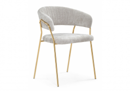 Стул на металлокаркасе Kamelia 1 light gray fabric / gold (60x52x79)