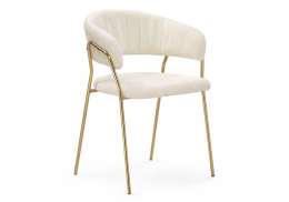 Стул на металлокаркасе Kamelia 1 white fabric / gold (60x52x79)