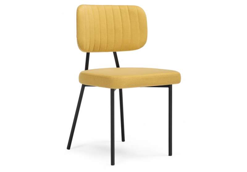 Стул на металлокаркасе Вакао горчичный / черный (46x50x83). 