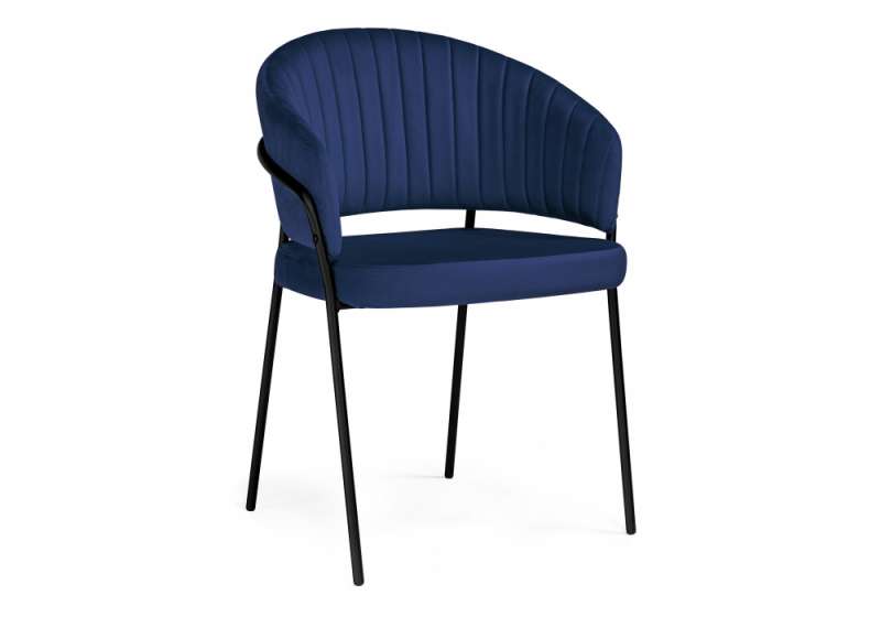 Стул на металлокаркасе Лео темно-синий / черный (56x52x80). 
