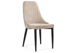 Стул на металлокаркасе Kora black / beige (47x57x89)