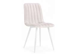 Стул на металлокаркасе Дани молочный велюр velutto 67 / белый (43x48x85)