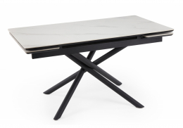 Керамический стол Мэриан 140 (200) х 80 snow alpin white / черный (80x75)