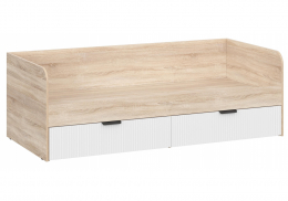 Кровать Стокгольм КРД03-90 90х200 дуб сонома / line софт пломбир (93,2x)