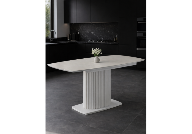 Керамический стол Фестер 160(200)х90 carmen light grey / белый (90x76)