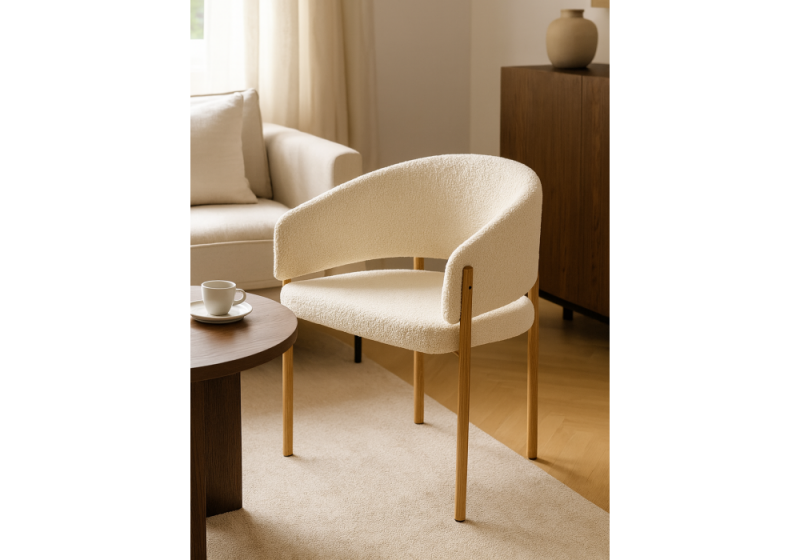 Стул на металлокаркасе Janin white / wooden metal (62x50x80)