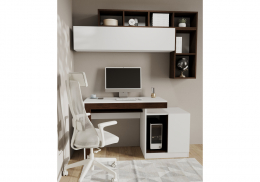Компьютерный стол Модена комплектация 3 белый / венге