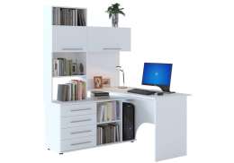 Компьютерный стол КСТ-14Л 140х123,5х182,8 белый левый (123,5x182,8)